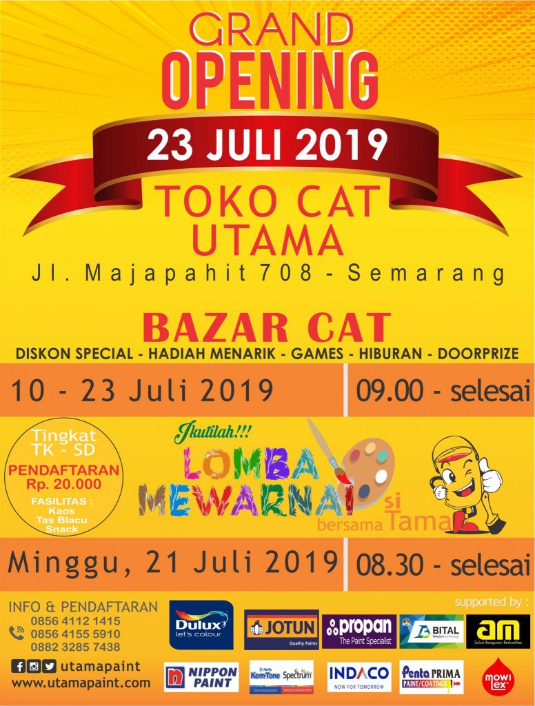 Grand Opening Toko Cat Utama Toko Cat Utama